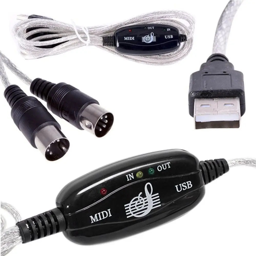 for Electric Piano for Keyboard PC USB In Out Audio Music Line Drum Adapter MIDI Cable USB IN-OUT Converter MIDI to USB Cable