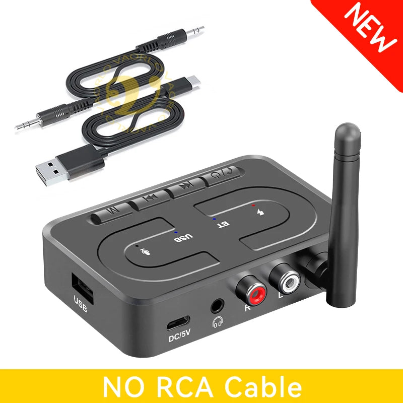 Bluetooth 6.0 Audio Receiver USB U-Disk Music Wireless Adapter With HD Mic Antenna 3.5mm AUX RCA HIFI Stereo For Car Speaker Amp