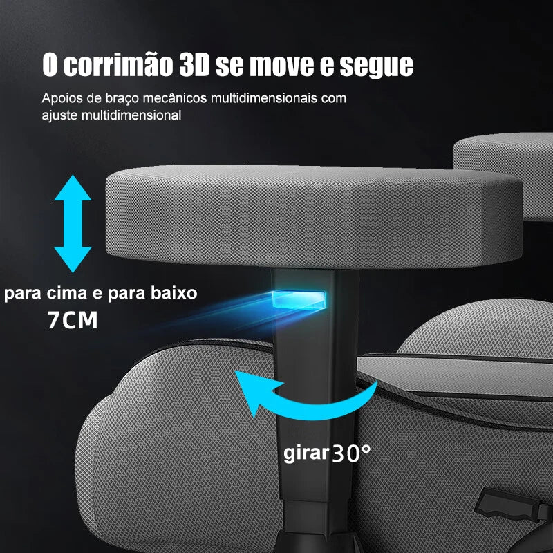 High-end Gaming Chair, Ergonomic, Height-adjustable, Flat, Foot-rest Chair (Black)
