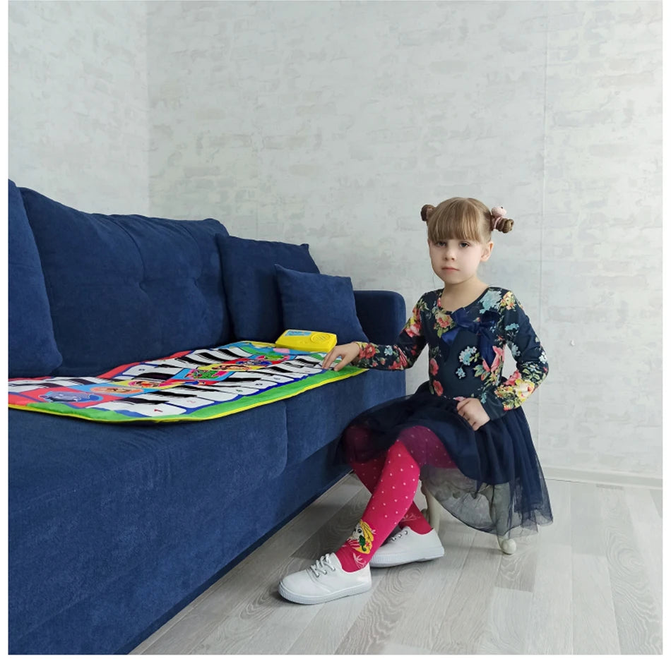 Kids Musical Piano Mat Duet Keyboard Play Mat 20 Keys Floor Piano with 8 Instrument Sound 5 Paly Modes Dance Pad Educatinal Toys