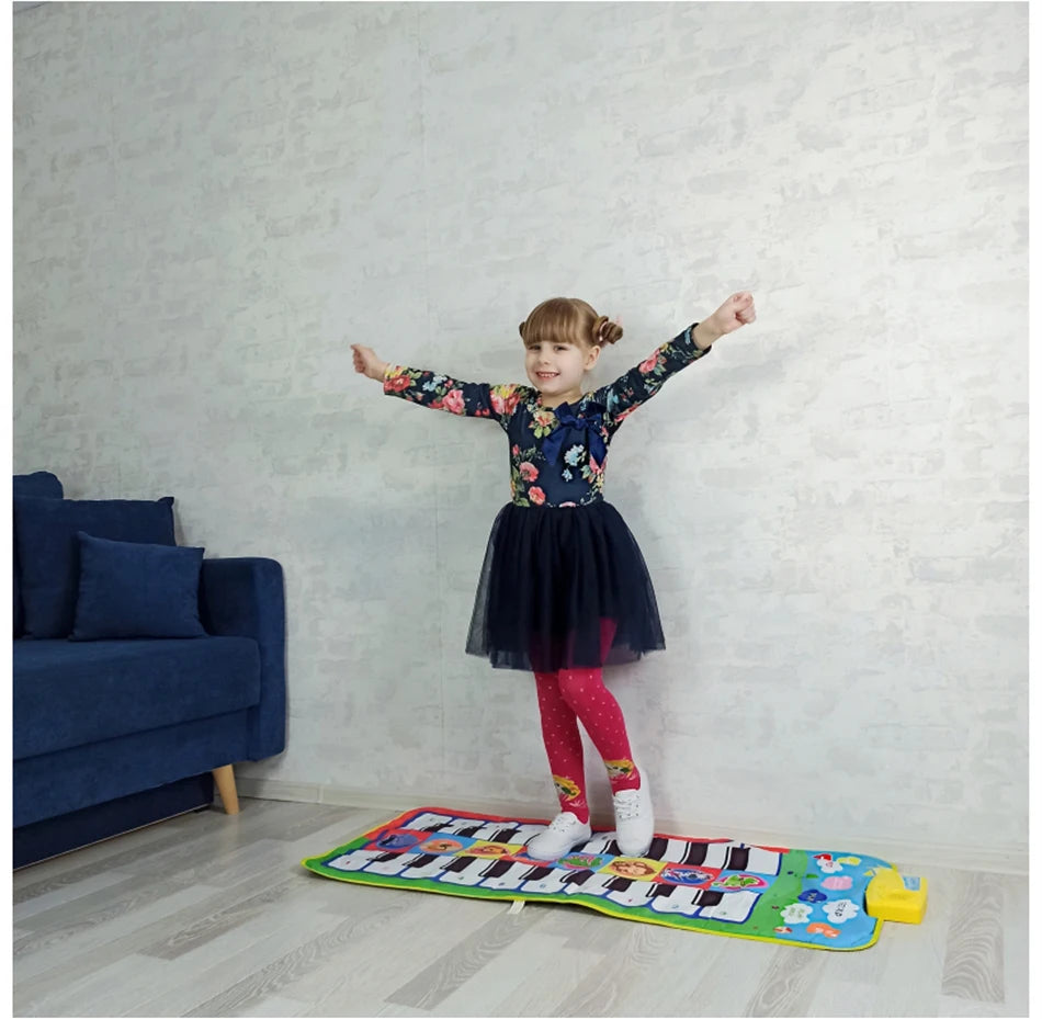 Kids Musical Piano Mat Duet Keyboard Play Mat 20 Keys Floor Piano with 8 Instrument Sound 5 Paly Modes Dance Pad Educatinal Toys