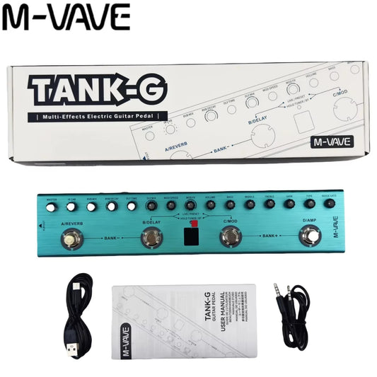 M-VAVE Tank-G/B  Pro Studio Rack/36 Presets + 8 IR Cabinets | 3D DSP Effects Chain W/ 48kHz USB-C Audio Interface