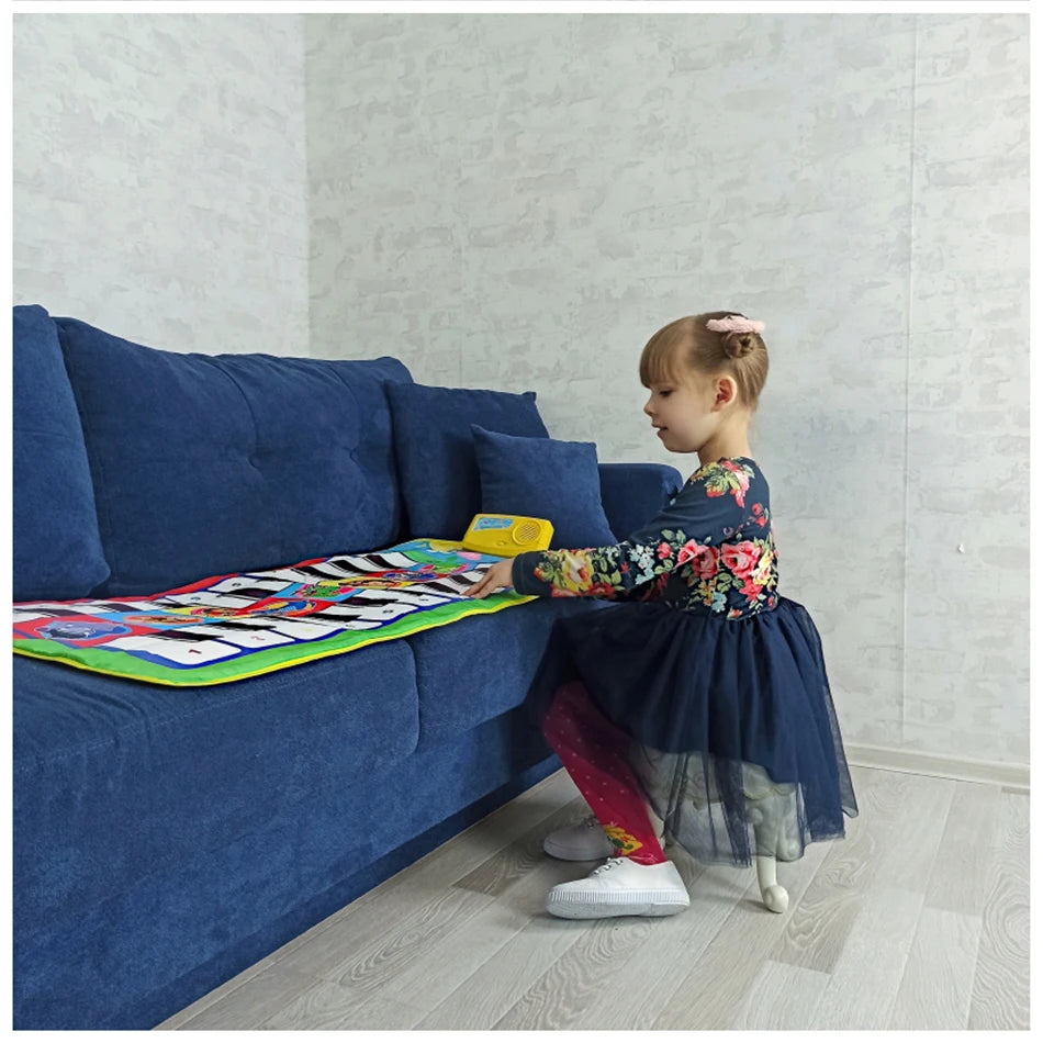 Kids Musical Piano Mat Duet Keyboard Play Mat 20 Keys Floor Piano with 8 Instrument Sound 5 Paly Modes Dance Pad Educatinal Toys