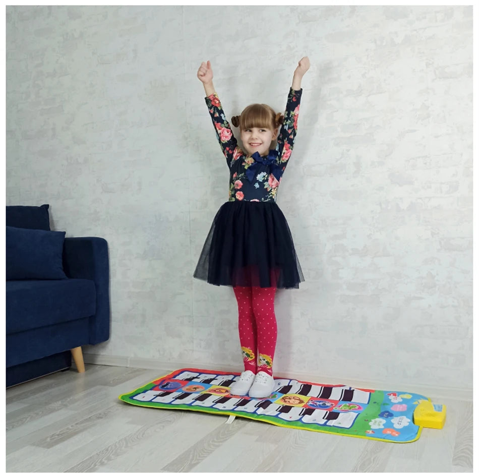 Kids Musical Piano Mat Duet Keyboard Play Mat 20 Keys Floor Piano with 8 Instrument Sound 5 Paly Modes Dance Pad Educatinal Toys
