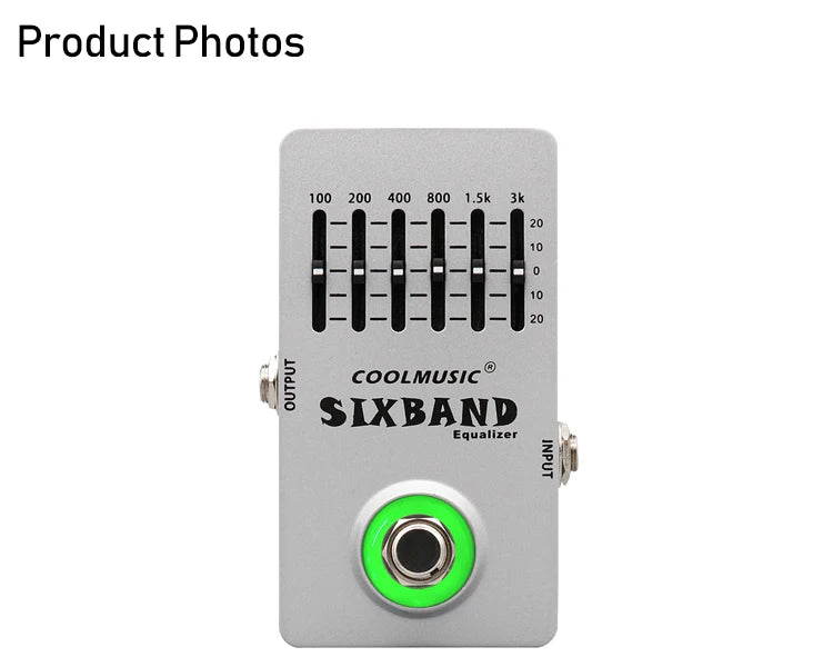 Electric Guitar Effect EQ Pedal Musical Instrument 6-Band Equalizer Full Metal Shell True Bypass Stringed Instrument Accessories