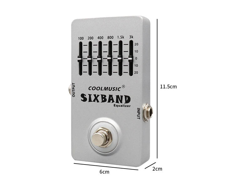 Electric Guitar Effect EQ Pedal Musical Instrument 6-Band Equalizer Full Metal Shell True Bypass Stringed Instrument Accessories