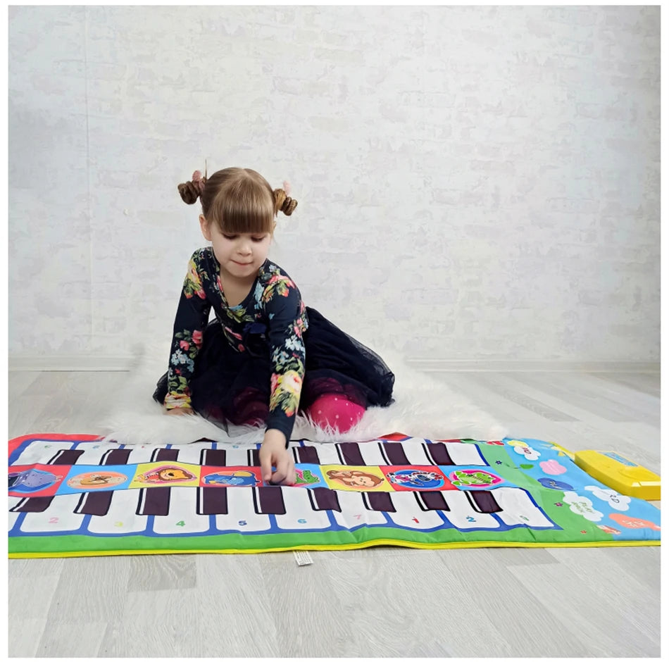 Kids Musical Piano Mat Duet Keyboard Play Mat 20 Keys Floor Piano with 8 Instrument Sound 5 Paly Modes Dance Pad Educatinal Toys