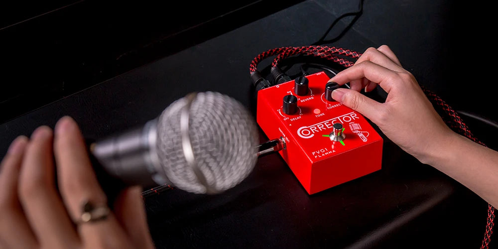 FLAMMA FV01 Vocal Effects Processor Pitch Correction with Delay Reverb Effects for Microphone Amplifier Stompbox Guitar