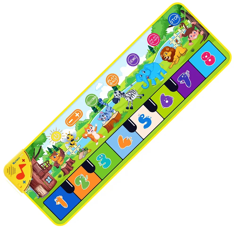 Kids Musical Piano Mat with 8 Animal Sounds Toddlers Floor Keyboard Dance Mat Baby Mat Musical Carpet Educational Toy Kids Gifts