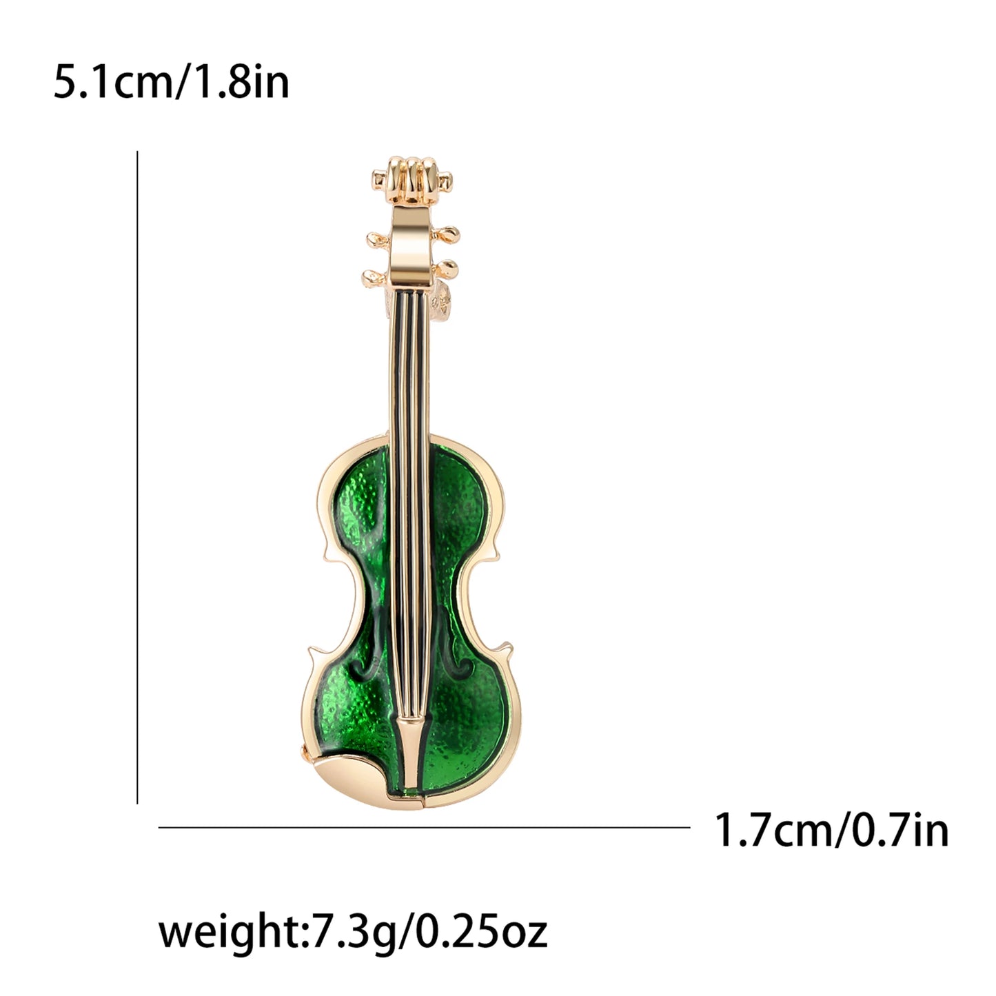 Enamel Violin Brooches for Women Unisex Rhinestone Music Equipment Pins Banquet Party Backpack Gifts Jewelry Accessories