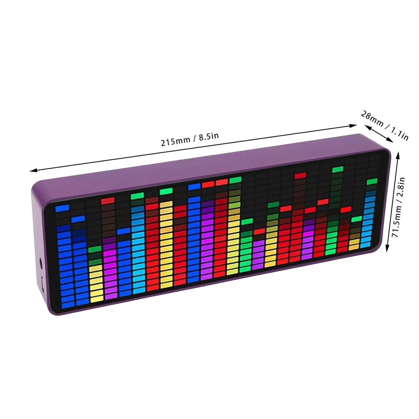 LED Music Spectrum Pickup Voice or Cable Control 5V USB 7 Color Modes 1624 Segments Music Rhythm Analyzer for Home Theater