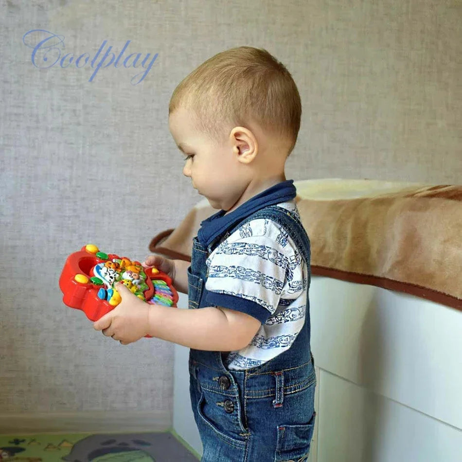 Kids Cartoon Piano Keyboard Game with Animal Sounds Flashing Light Music Baby Instrument Music Toys Educational Toys Kids Gifts
