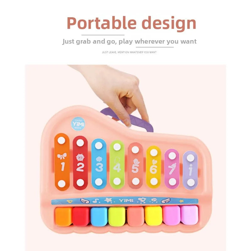 8-Note Xylophone Piano 2-in-1 Early Educational Musical Toy with Mallets for Baby Toddlers Montessori Learning Instrument Girls
