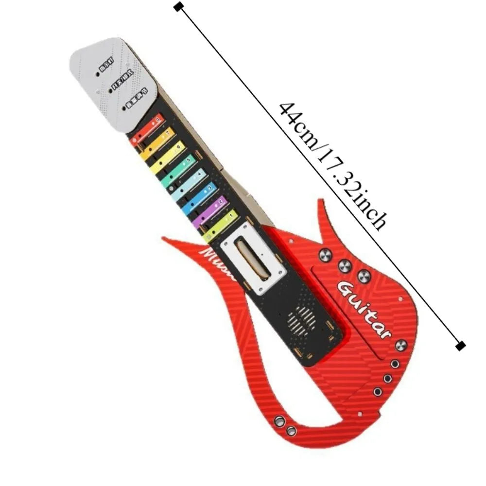 Wooden DIY Technology Electric Guitar DIY Assembly Sound Children's Music Guitar Interactive Portable Music Instrument