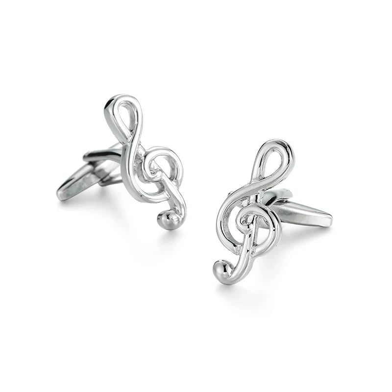 New music symbols music equipment design metal cufflinks copper material fashionable style men's French shirt cufflinks