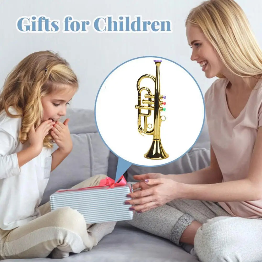 Children toy trumpet Musical Instrument three-tone trumpet Simulated Musical Brass Instruments Horn play house music equipment