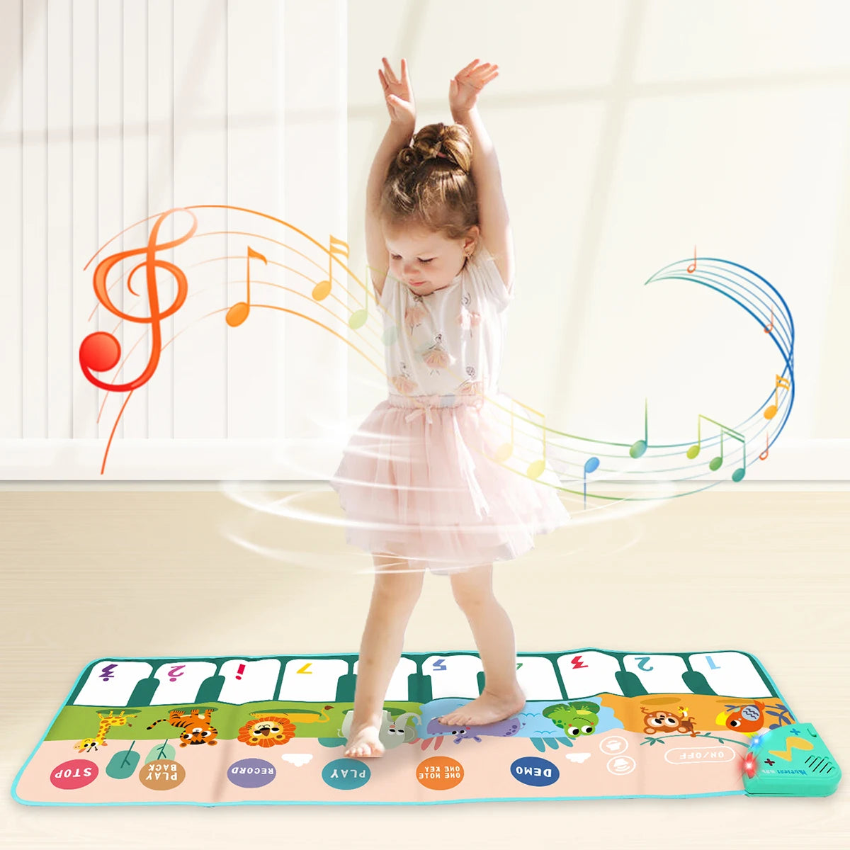 Kids Musical Piano Mat with 8 Animal Sounds Toddlers Floor Keyboard Dance Mat Baby Mat Musical Carpet Educational Toy Kids Gifts