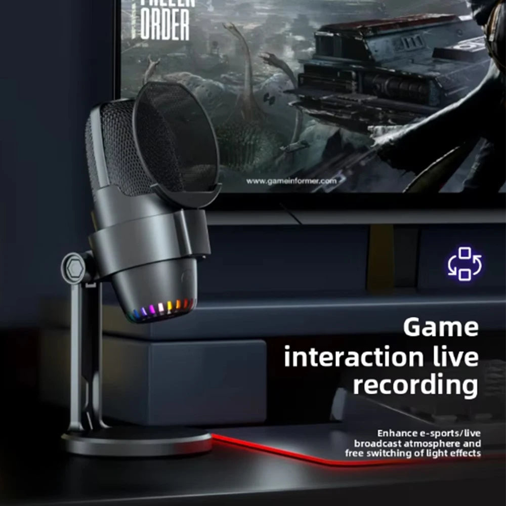 GOOERMI M9 Professional Podcast Equipment Kit Wired Microphone Portable Live Stream Studio Recording Condenser Gaming Microphone