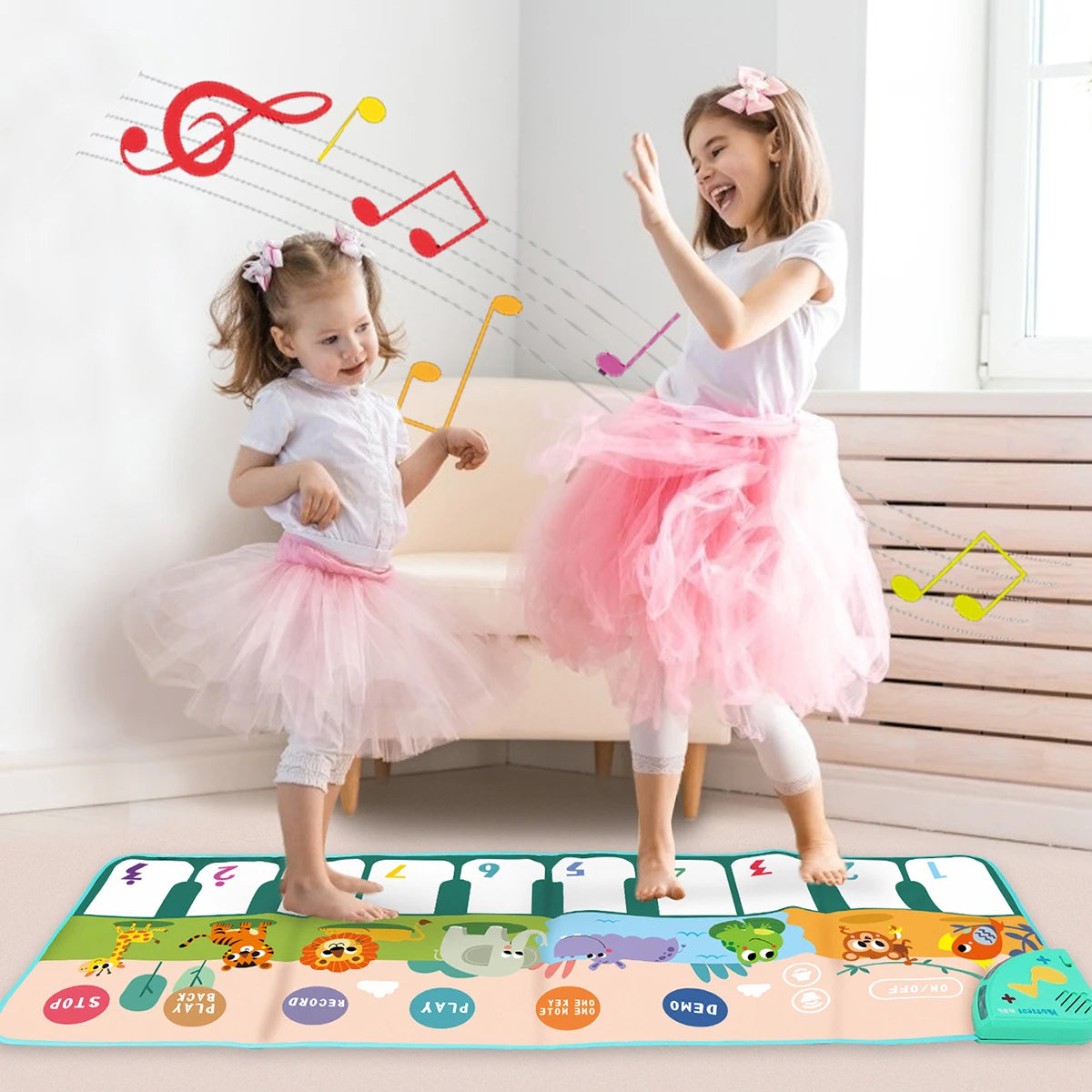 Kids Musical Piano Mat with 8 Animal Sounds Toddlers Floor Keyboard Dance Mat Baby Mat Musical Carpet Educational Toy Kids Gifts