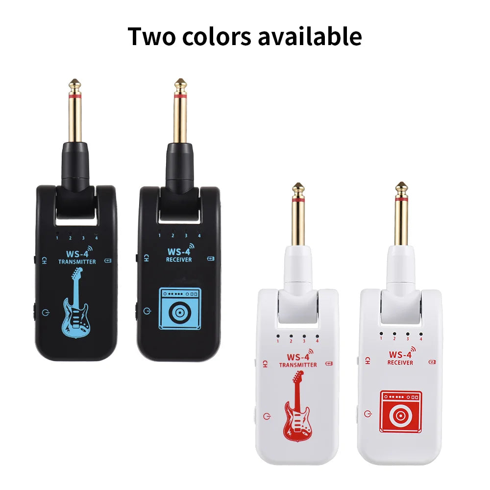 2.4G Wireless Guitar System Rechargeable Guitar Transmitter Receiver Set  for Electric Guitar Bass Electric Wind Instruments