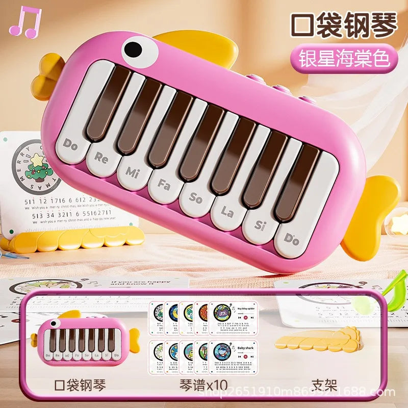 Montessori Baby Music Instrument Electronic Pocket Piano Keyboard Musical Instruments Educational Toy Early Learning for Kids