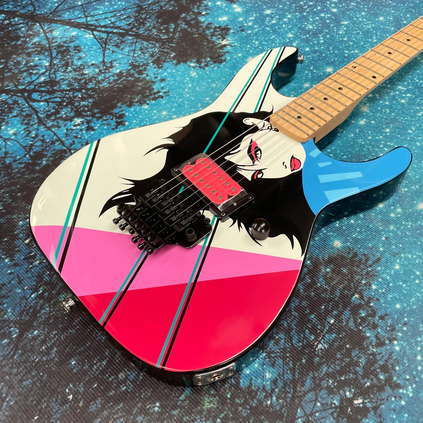 Customized art electric guitar, supporting whammy bar techniques and string bending guitars, 22-fret speed-playing electric guit