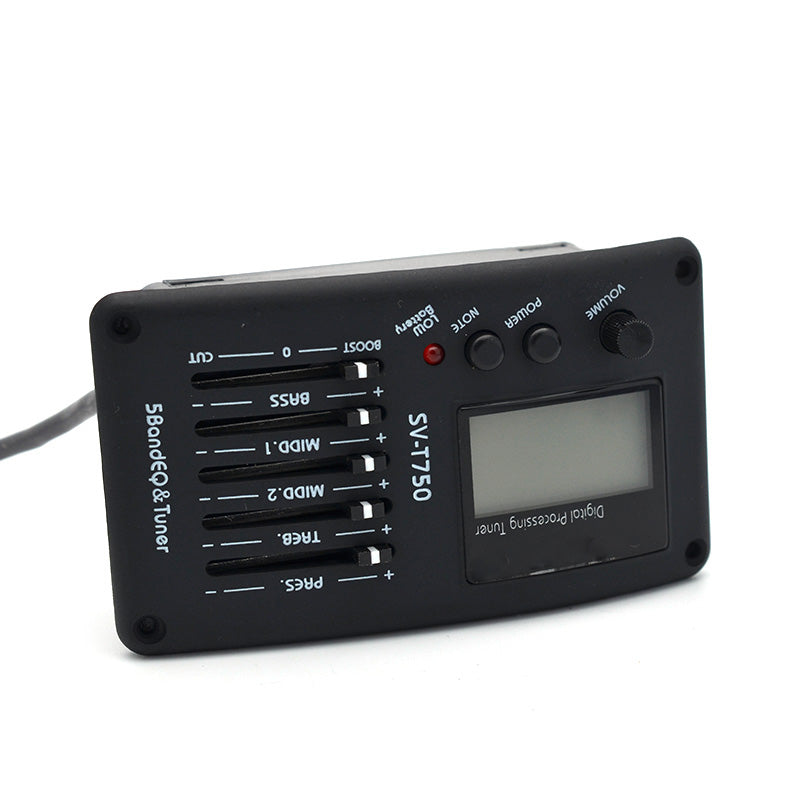 SV-T750 5 Band Acoustic Guitar Bass EQ Preamp with Tuner Guitar Pickup