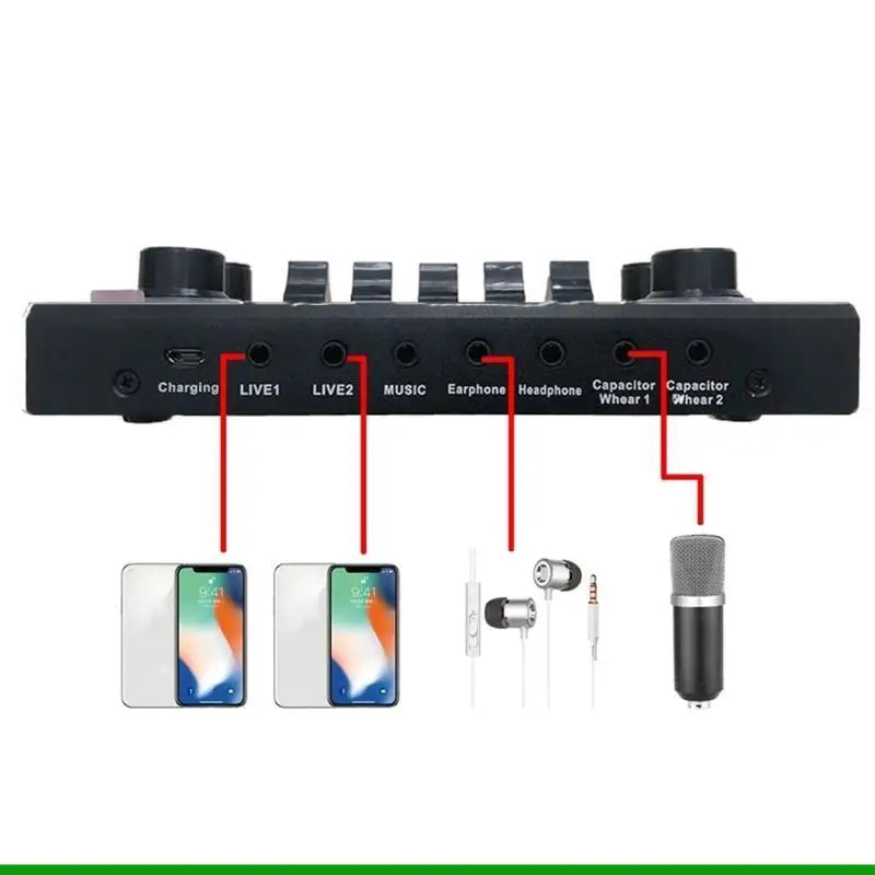 U55C USB External Mixer Sound Board 1Set Mixer Sound Board Mobile Computer for Microphone Streaming Recording