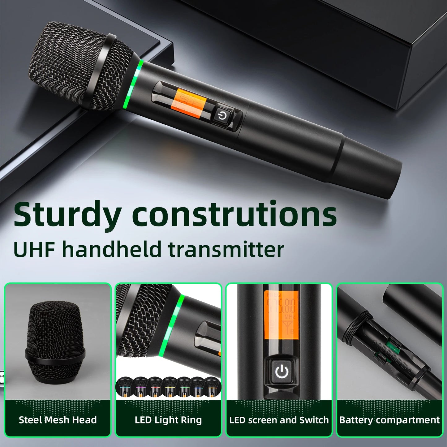 Professional wireless microphone set  UHF professional stage performance equipment to eliminate noise DEPUSHENG R7