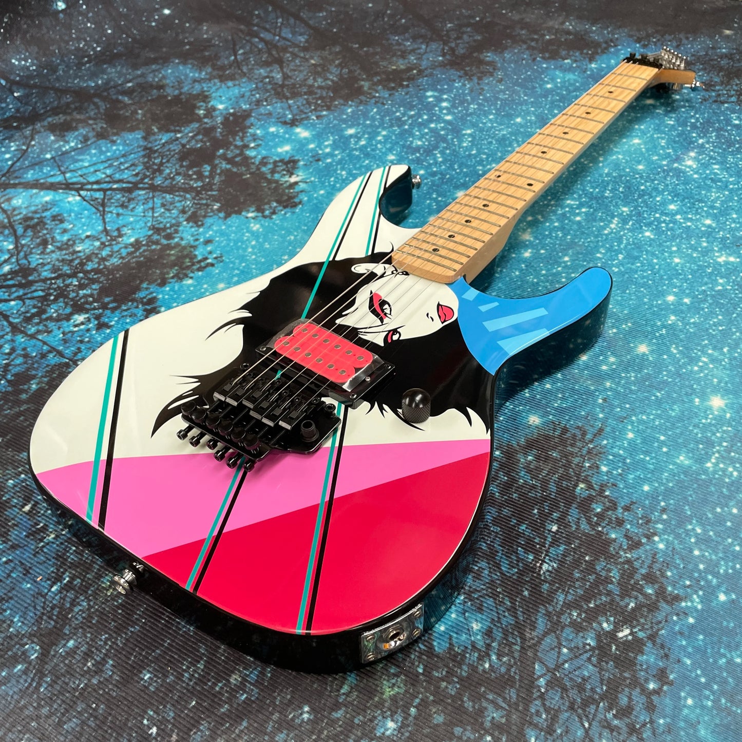 Customized art electric guitar, supporting whammy bar techniques and string bending guitars, 22-fret speed-playing electric guit