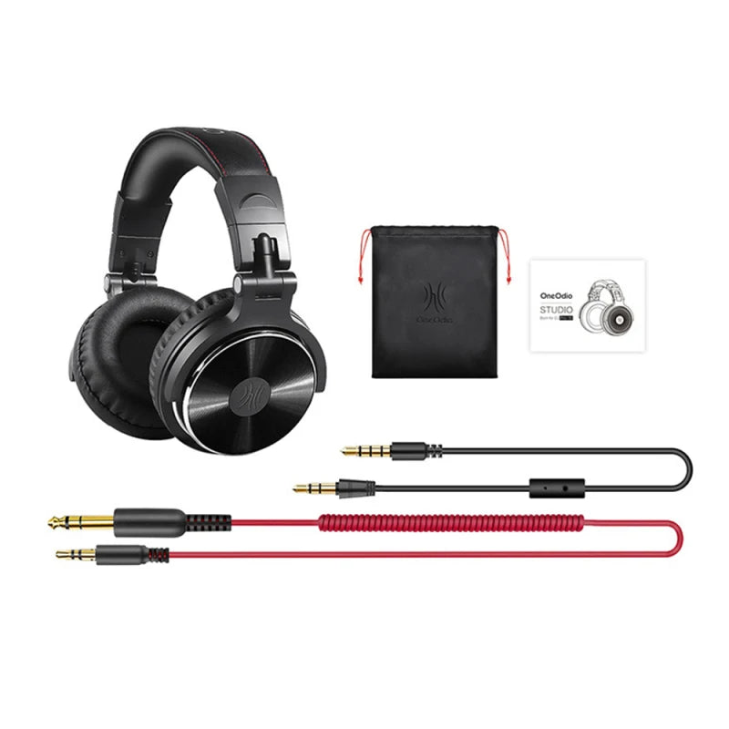 Professional Musical Instrument Monitor Headphones Wired Headset with 3.5mm & 6.5mm Audio Cables for Electrical Piano Guitar
