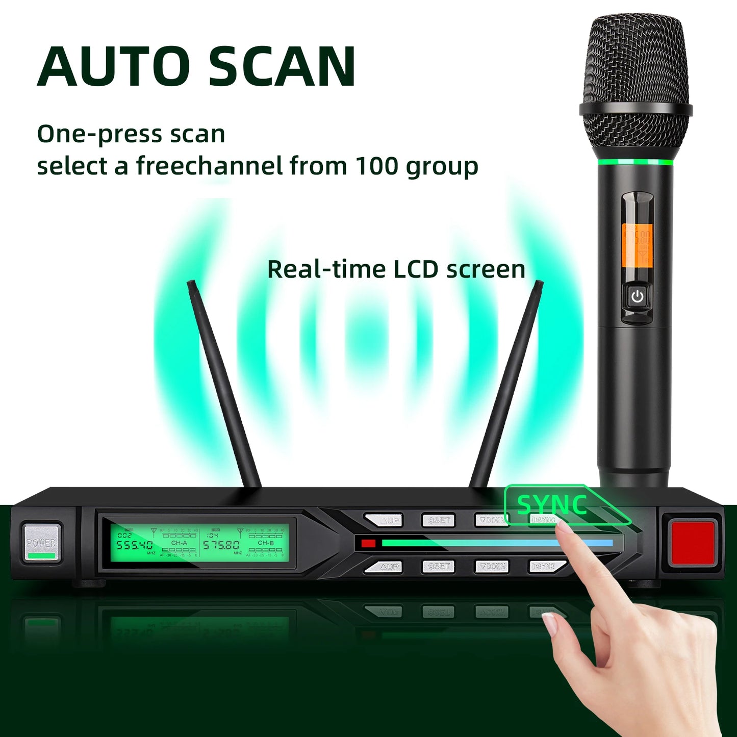 Professional wireless microphone set  UHF professional stage performance equipment to eliminate noise DEPUSHENG R7