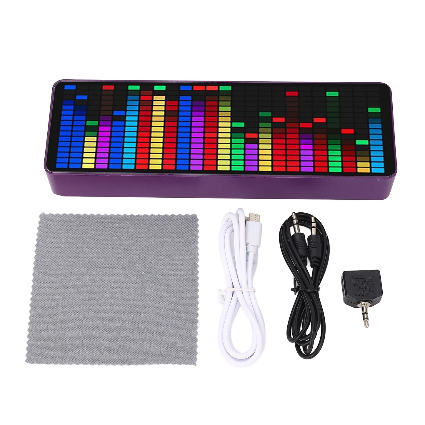 LED Music Spectrum Pickup Voice or Cable Control 5V USB 7 Color Modes 1624 Segments Music Rhythm Analyzer for Home Theater