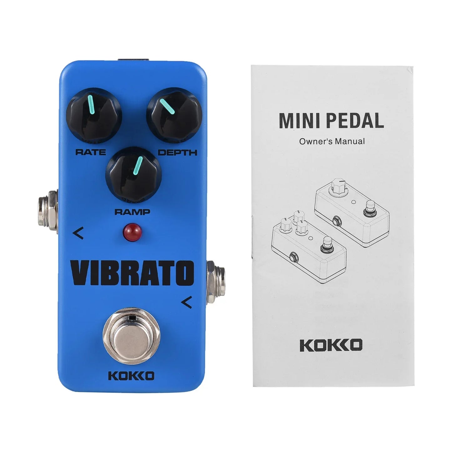 KOKKO FVB2 Vibrato/Tremolo Guitar Effect Pedal – True Bypass, Analog Modulation Stompbox for Electric Guitar Effect Pedal