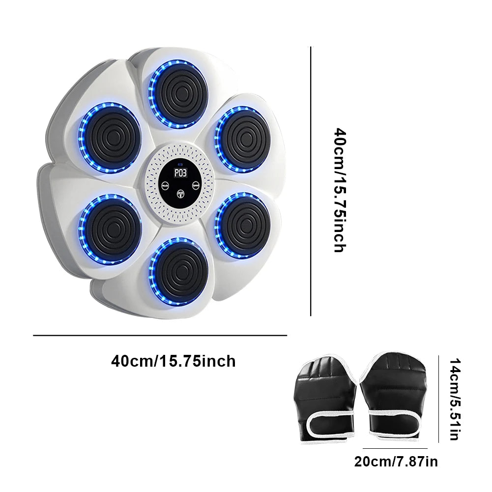 Music Boxing Machine Music Boxing Puncher Wall Mounted Smart Bluetooth-Compatible Boxing Machine Type C Charging for Kids Adults