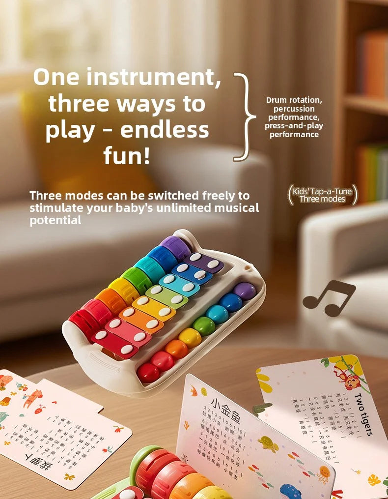 Baby Toy 2-in-1 Piano Toy Eight tone Hand Piano Toy Baby Toy Piano Instrument
