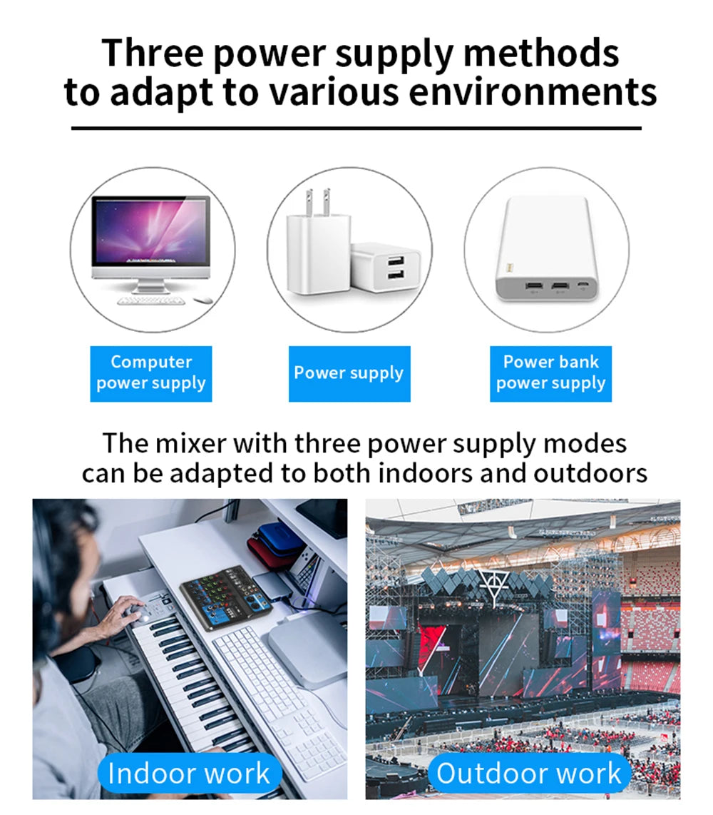 HD A4 A5 Sound Card Mixing Console Mixer Professional Audio 4 5 Channel Sound Mixer For Live Streaming DJ Audio Equipment