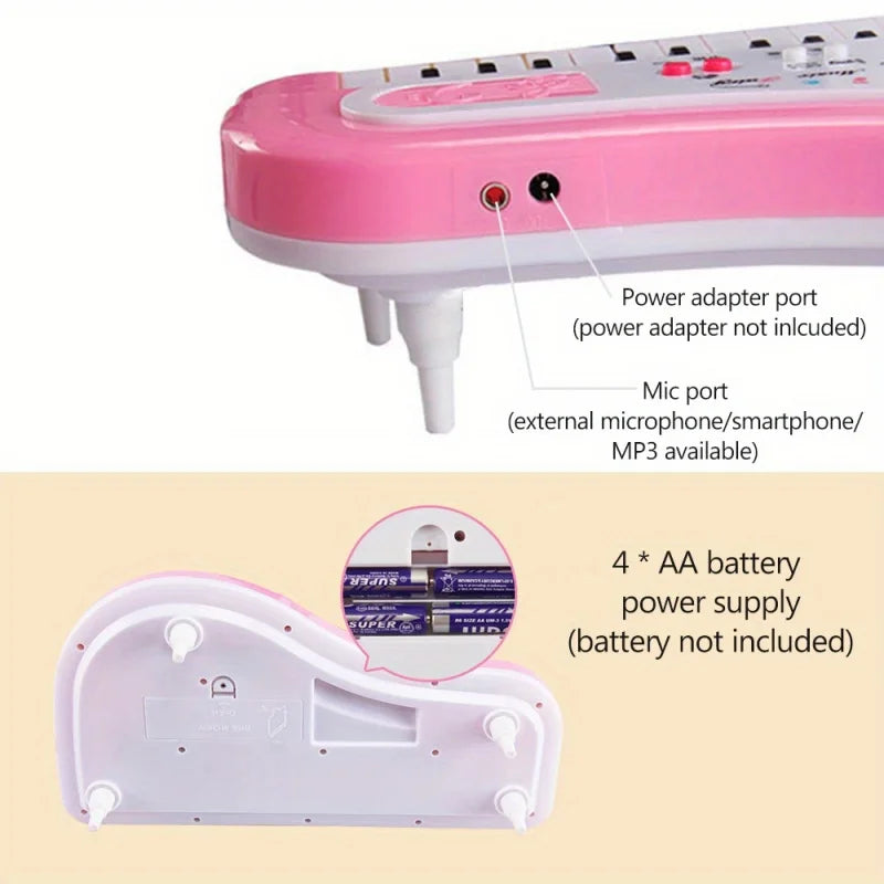 Kids Musical Piano 37 Key Electronic Keyboard Piano for Kids with Microphone Musical Instrument Educational Toys for Boys Gilrs