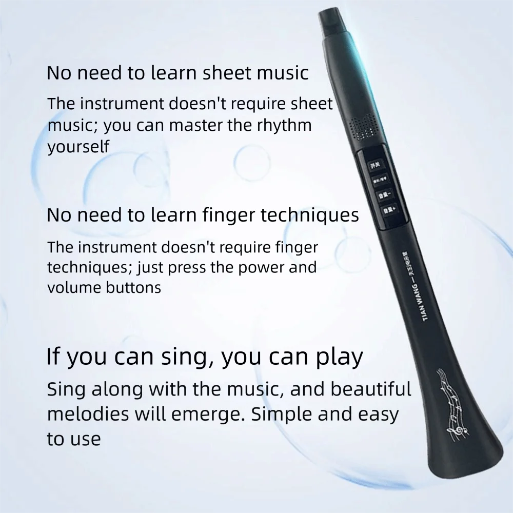 Portable Electric Music Tube Bluetooth Connection Multiple Tone Electronic Wind Instrument USB Rechargeable Musical Instrument