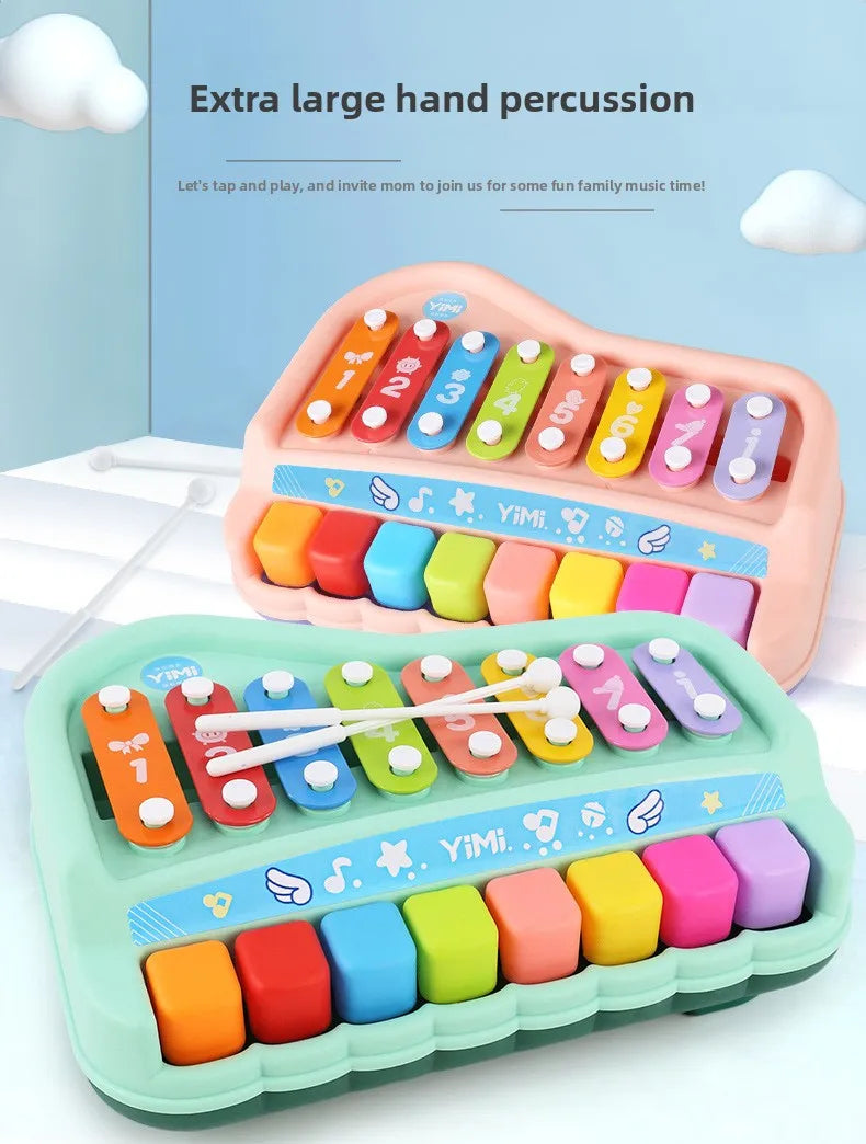 8-Note Xylophone Piano 2-in-1 Early Educational Musical Toy with Mallets for Baby Toddlers Montessori Learning Instrument Girls