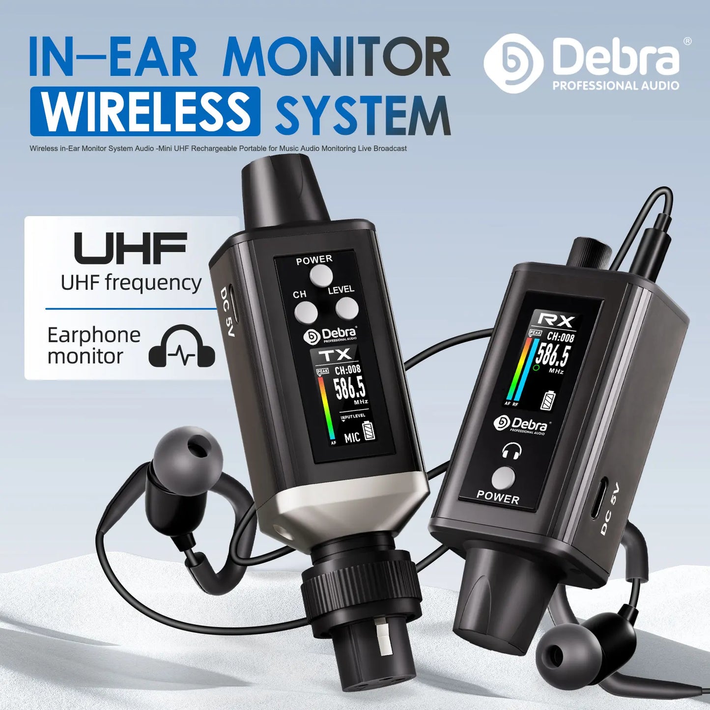 EMX-1 Wireless Monitoring System, Portable UHF Rechargeable Wireless System for Musical Instruments, Dynamic Wired Microphone