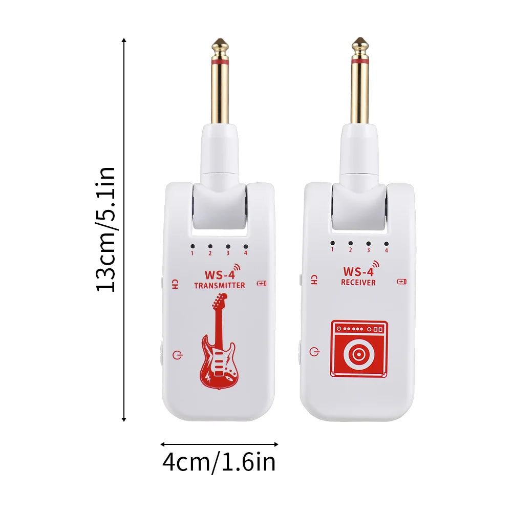 2.4G Wireless Guitar System Rechargeable Guitar Transmitter Receiver Set  for Electric Guitar Bass Electric Wind Instruments