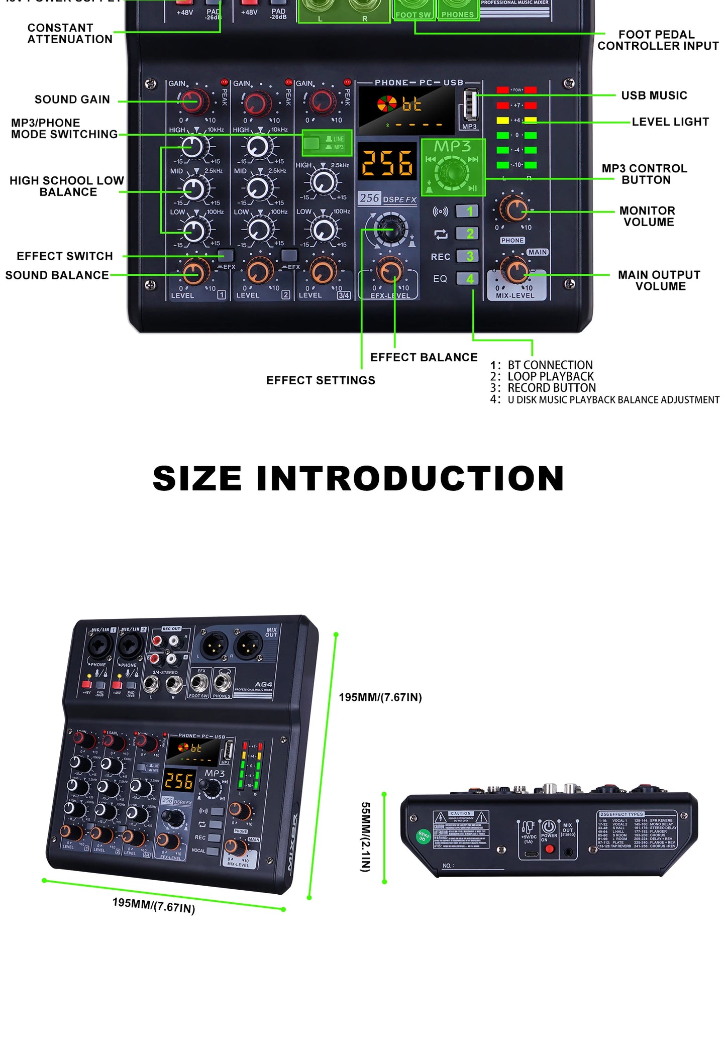 Sound card mixer mobile computer live broadcast network K song recording arranging suit belt USB reverberation 5V