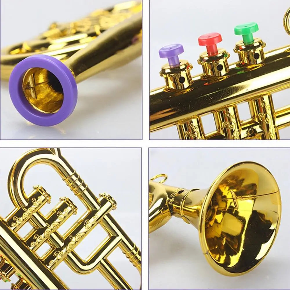 Children toy trumpet Musical Instrument three-tone trumpet Simulated Musical Brass Instruments Horn play house music equipment