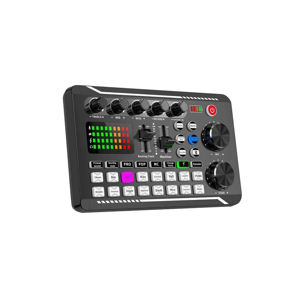 F998 Sound Card Microphone Sound Mixer Sound Card Audio Mixing Console Amplifier Live Music Mixer Amplifier Dj Equipment