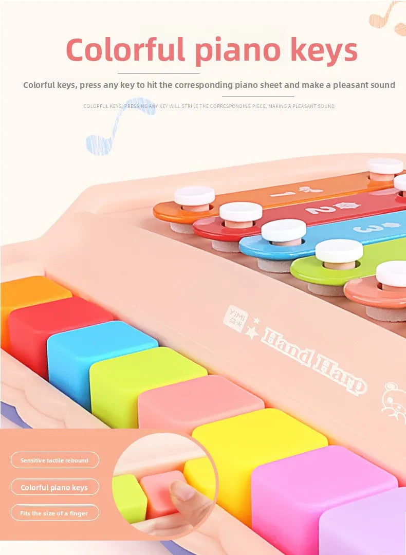 8-Note Xylophone Piano 2-in-1 Early Educational Musical Toy with Mallets for Baby Toddlers Montessori Learning Instrument Girls