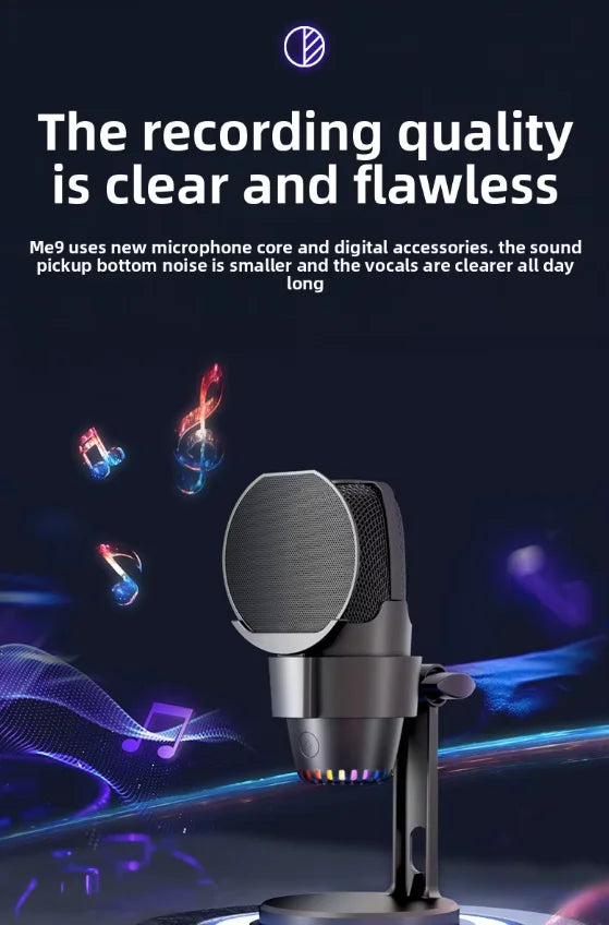 GOOERMI M9 Professional Podcast Equipment Kit Wired Microphone Portable Live Stream Studio Recording Condenser Gaming Microphone