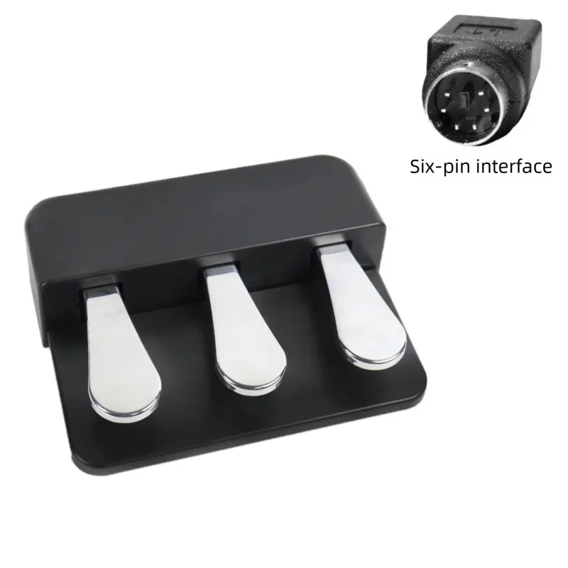 Piano sustain pedal, three foot electronic piano synthesizer, MIDI keyboard, foot pedal accessories