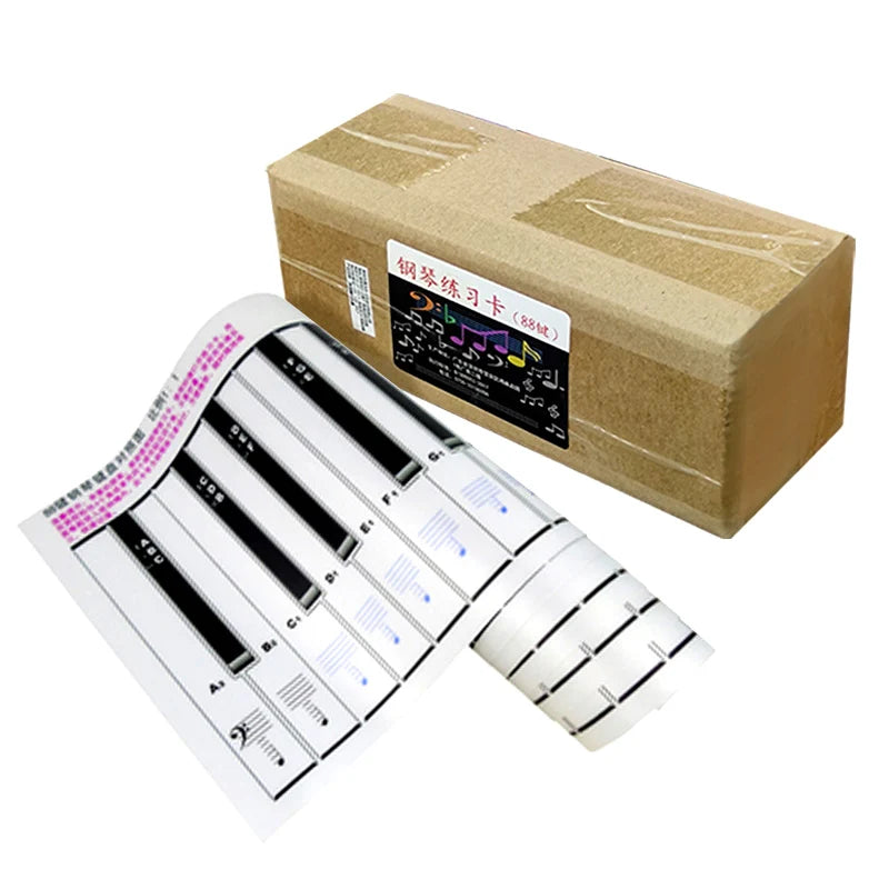 Piano 88-Key 1:1 Keyboard Practice Sheet Portable Beginner Fingering Hand Position Practice Staff Notation Keyboard Comparison Chart