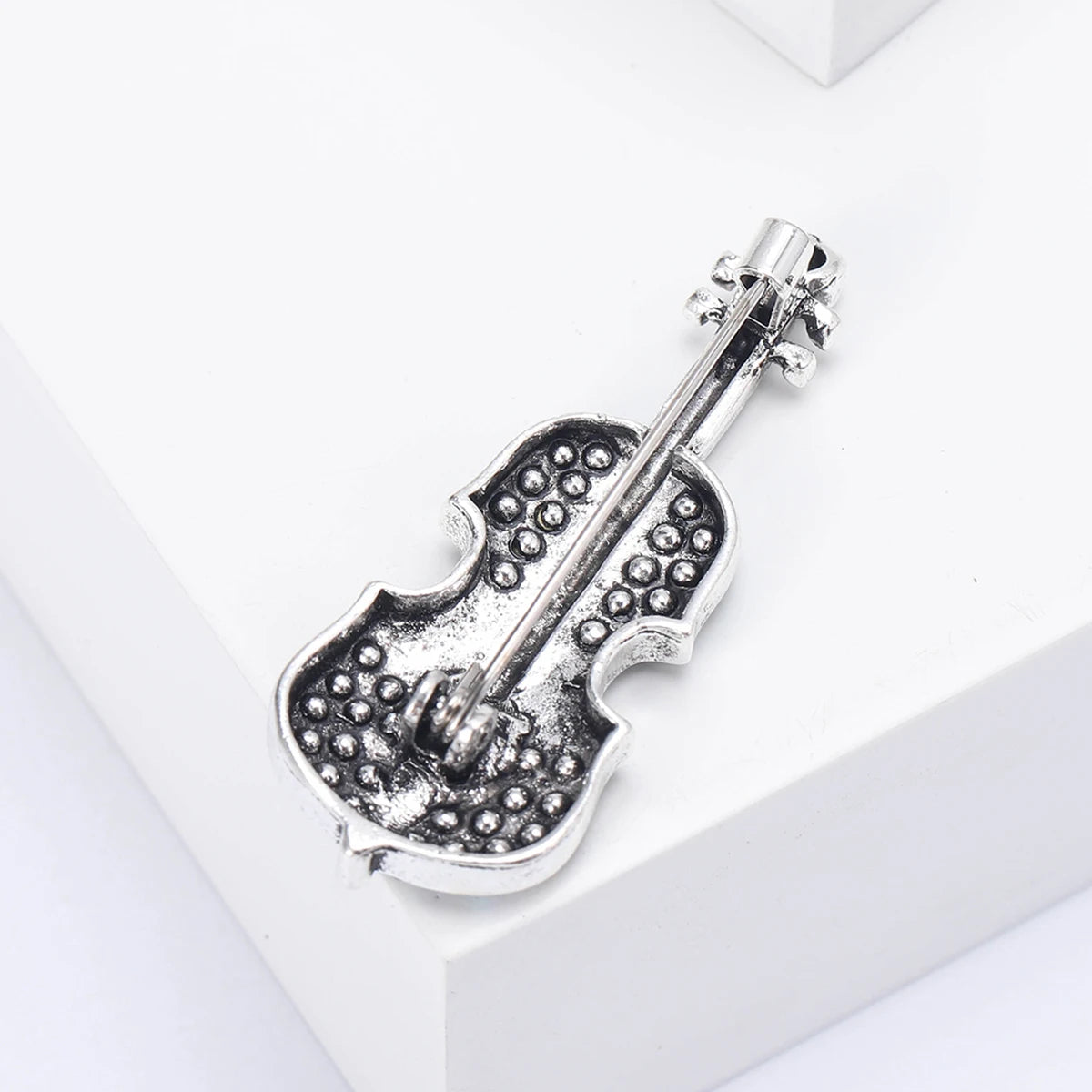 Enamel Violin Brooches for Women Unisex Rhinestone Music Equipment Pins Banquet Party Backpack Gifts Jewelry Accessories